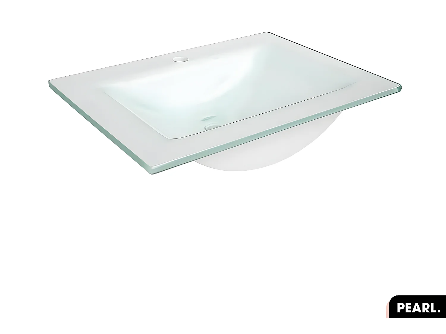 Vasque à encastrer avec siphon OFFERT | PEARL | En Verre | 61 × 2 × 46