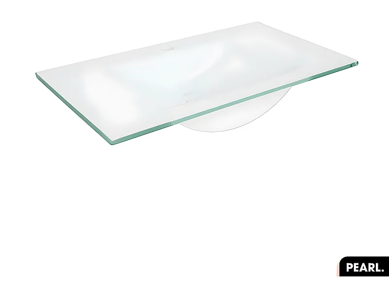 Vasque à encastrer avec siphon OFFERT | PEARL | En Verre | 81 × 2 × 46