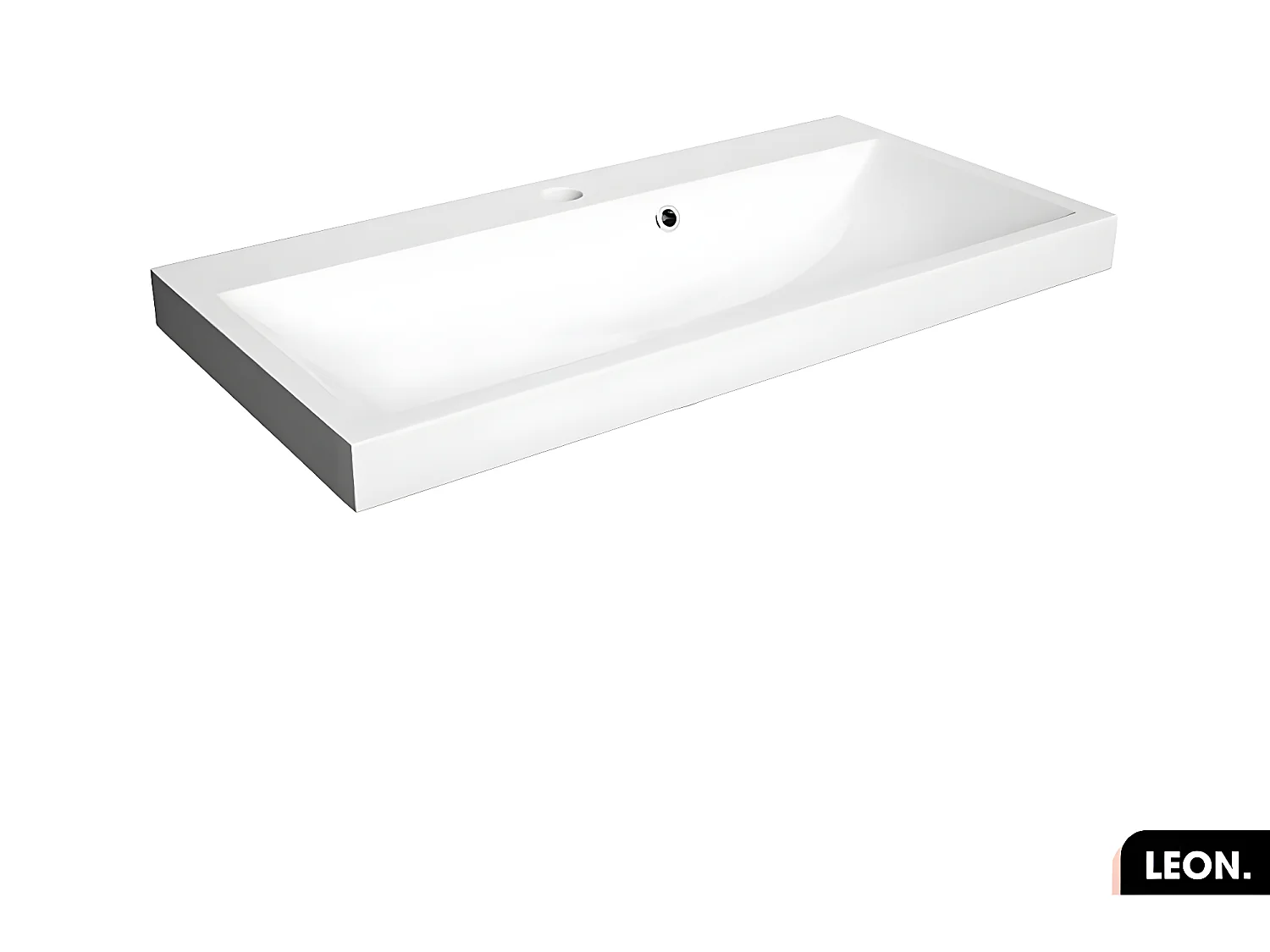 Vasque à encastrer avec siphon OFFERT | LEON | Blanc | 80 × 6 × 40