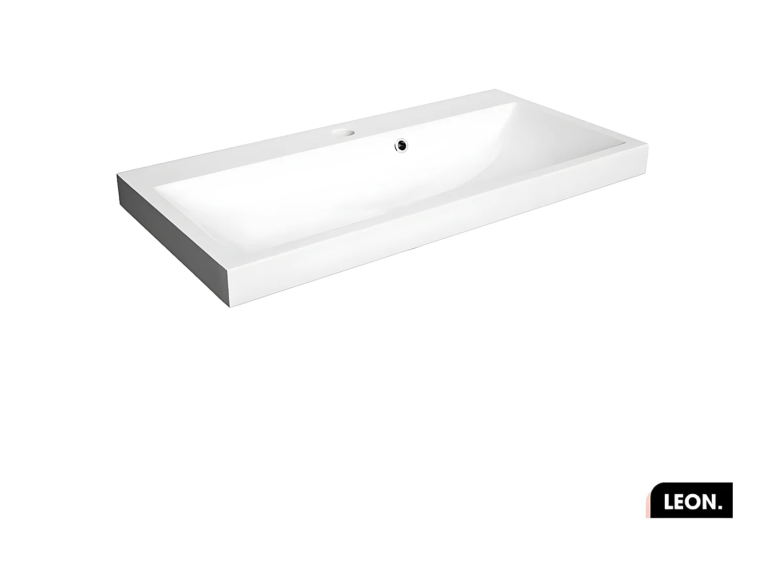 Vasque à encastrer avec siphon OFFERT | LEON | Blanc | 80 × 6 × 40