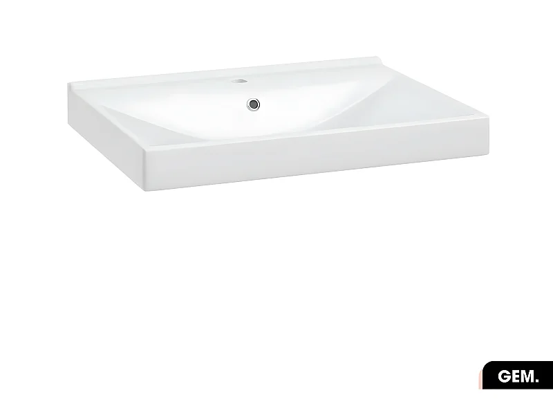 Vasque à encastrer avec siphon OFFERT | GEM | Blanc | 61 × 7 × 46