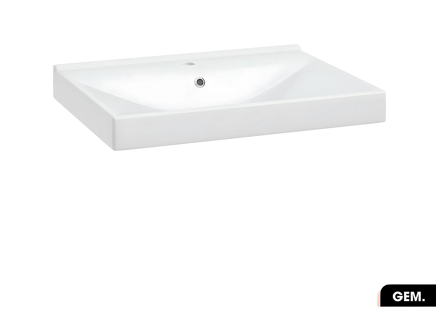 Vasque à encastrer avec siphon OFFERT | GEM | Blanc | 61 × 7 × 46