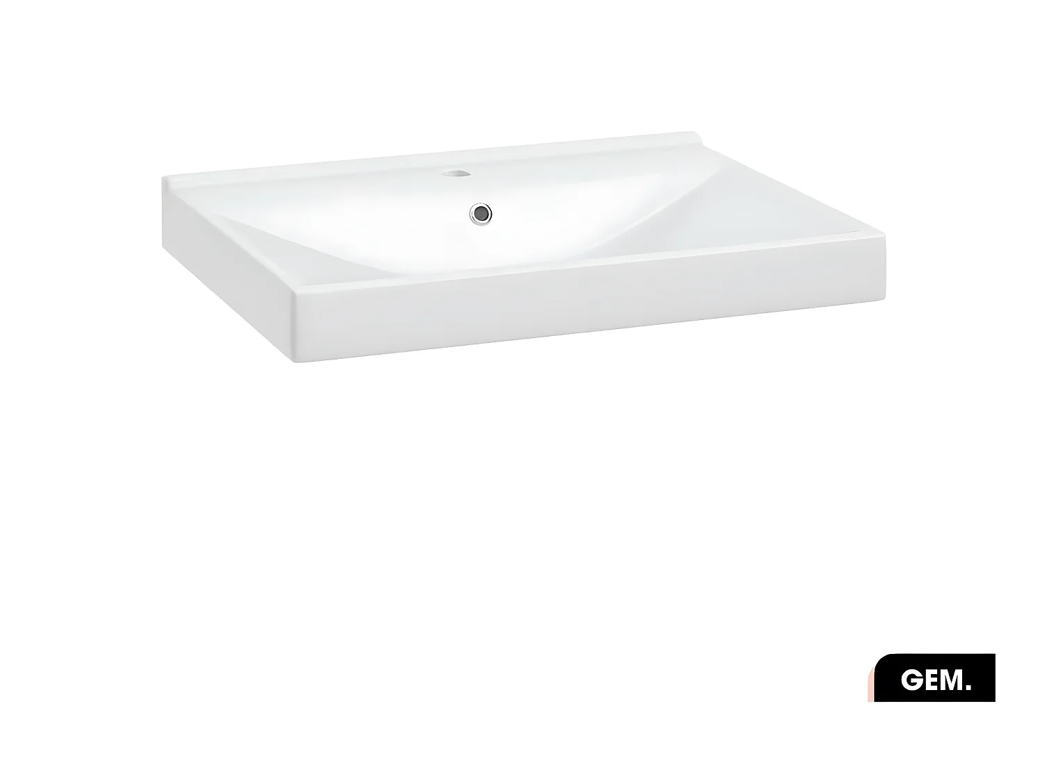 Vasque à encastrer avec siphon OFFERT | GEM | Blanc | 61 × 7 × 46