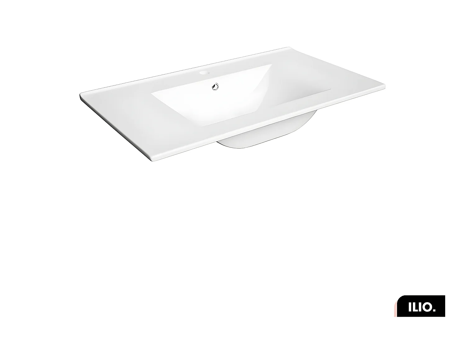 Vasque à encastrer avec siphon OFFERT | ILIO | Blanc | 80 × 2 × 46