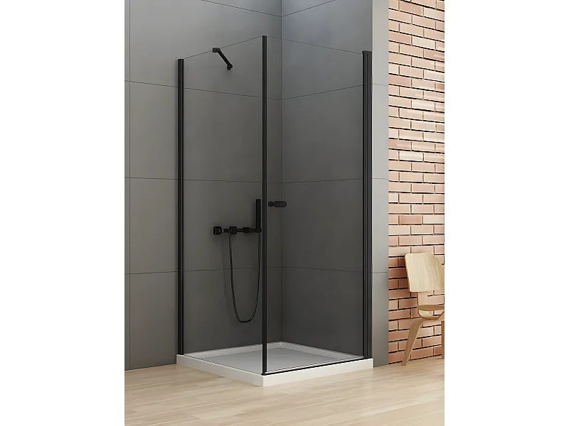 Cabine de douche pivotante  100x110 cm noir RHODES BLACK