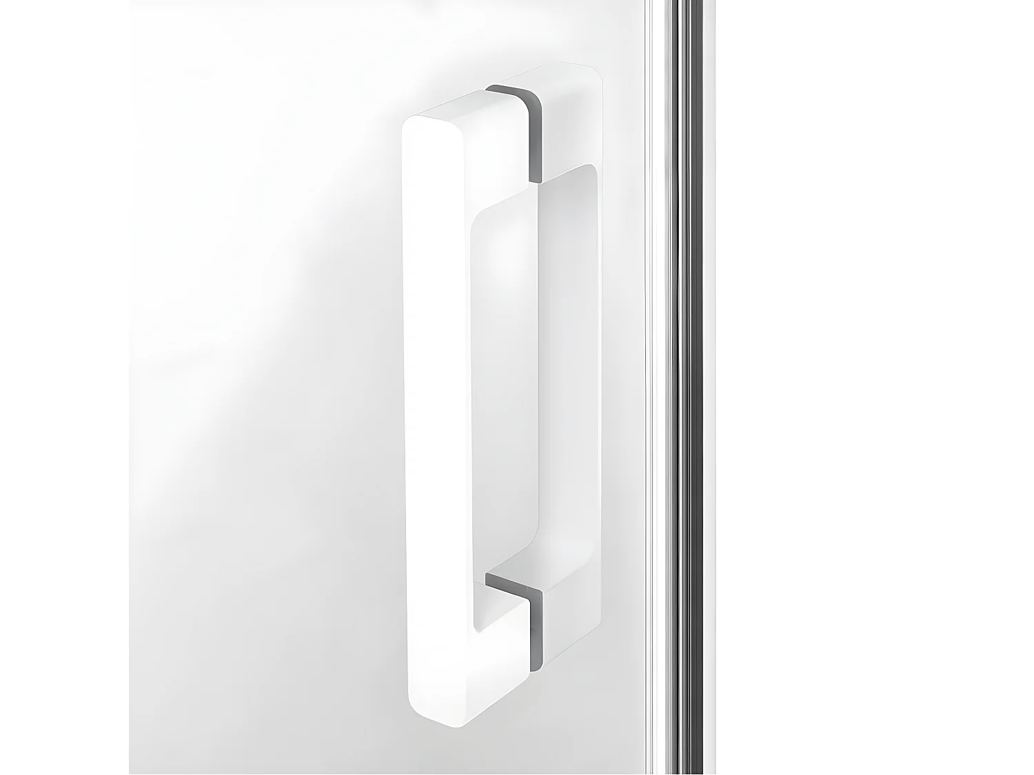 Porte de douche 150 cm  coulissante blanche droite 2 volets MARTINIQUE WHITE