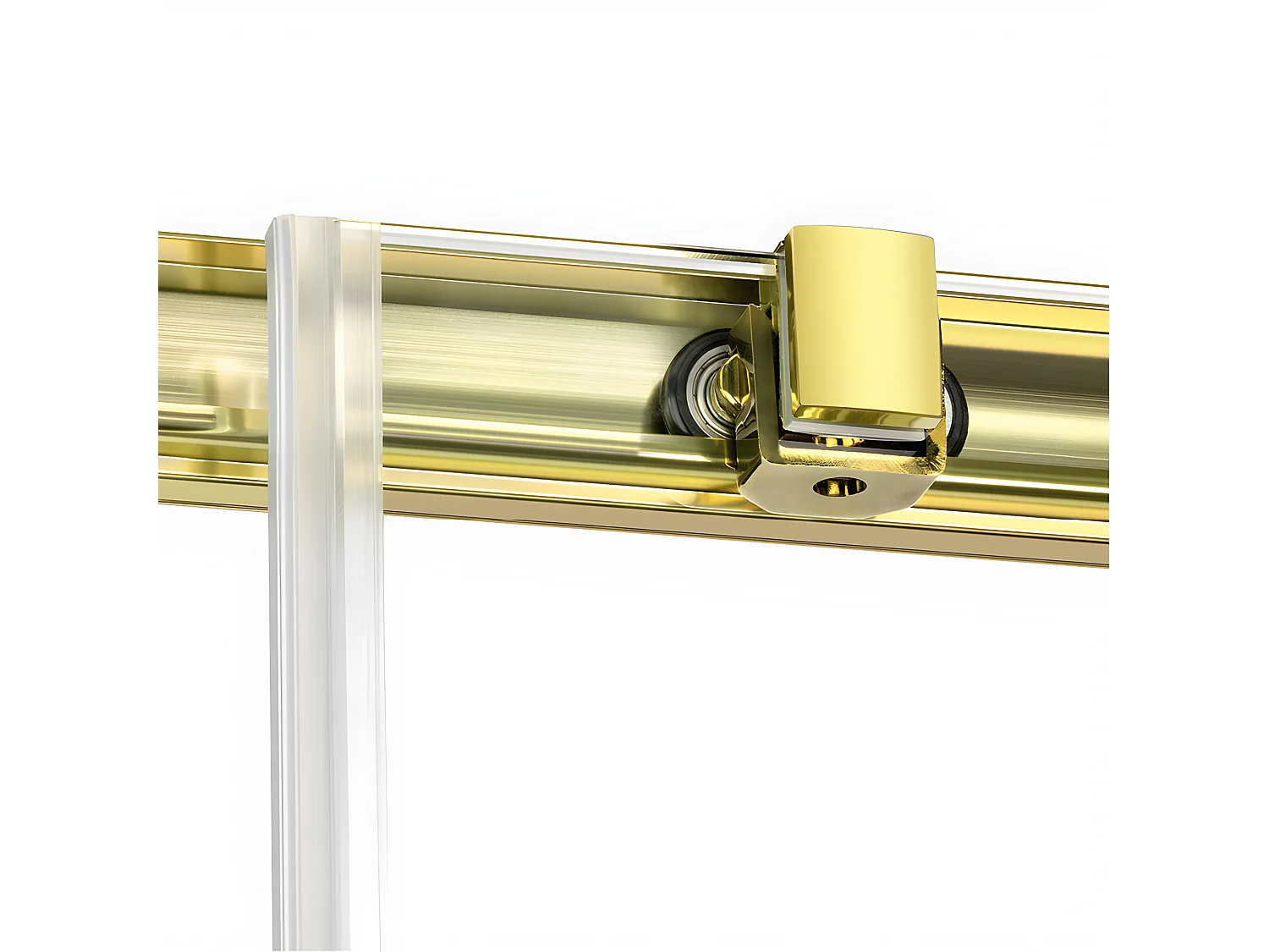 Porte de douche doré 180 cm, coulissante, 4 volets  KAPRI GOLD