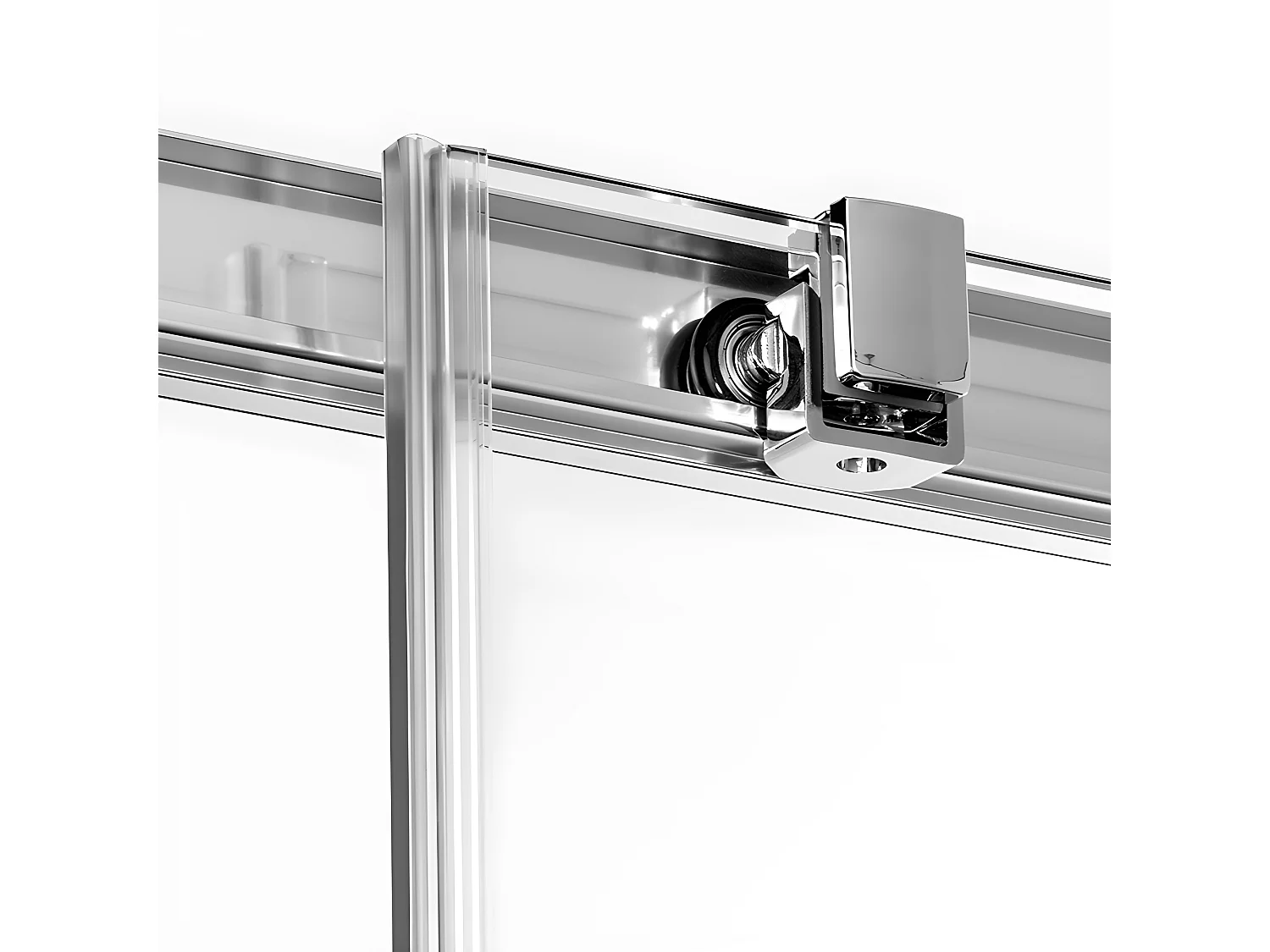 Porte de douche coulissante chromé droite 4 volets  IBIZA CHROME,Largeur:  170 cm