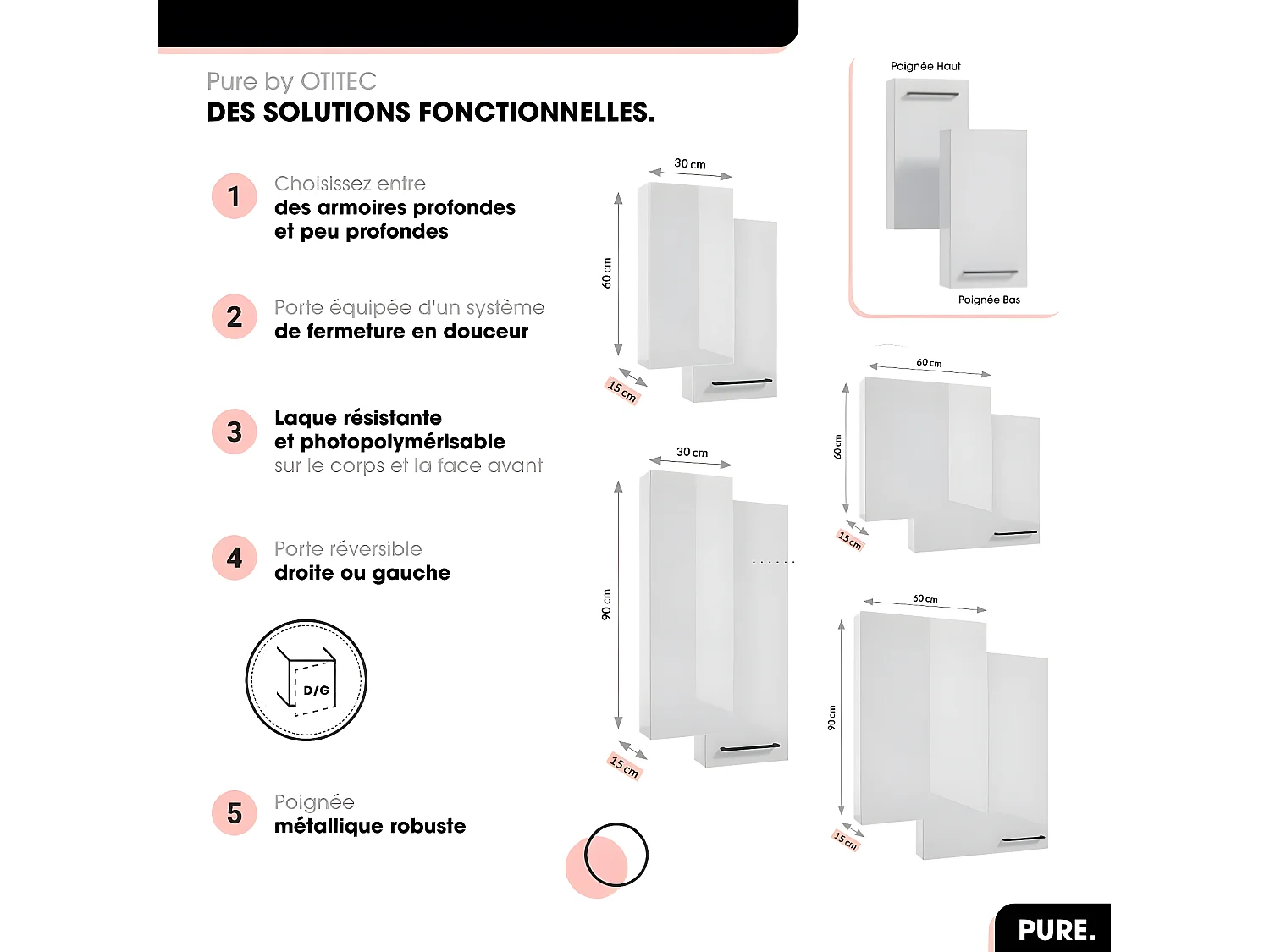 Armoire murale | PURE | OAK | 30 × 90 × 22