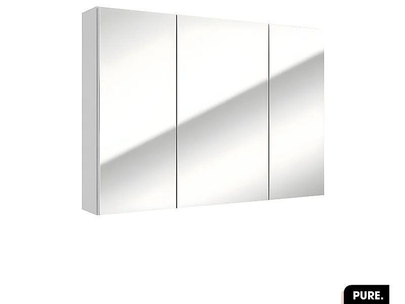 Armoire murale de salle de bain - avec miroir | PURE | Blanc | 85 × 60 × 15