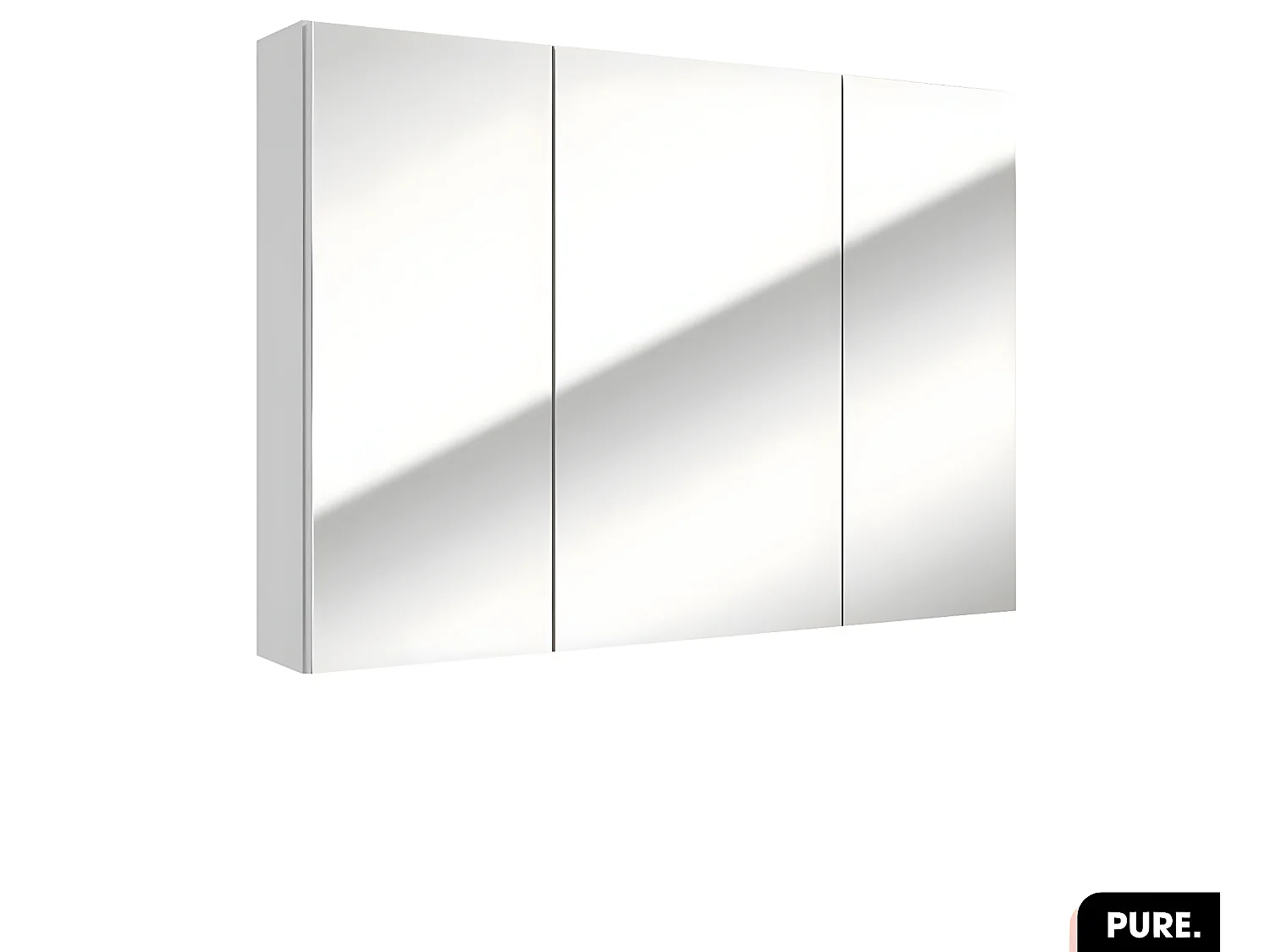 Armoire murale de salle de bain - avec miroir | PURE | Blanc | 85 × 60 × 15
