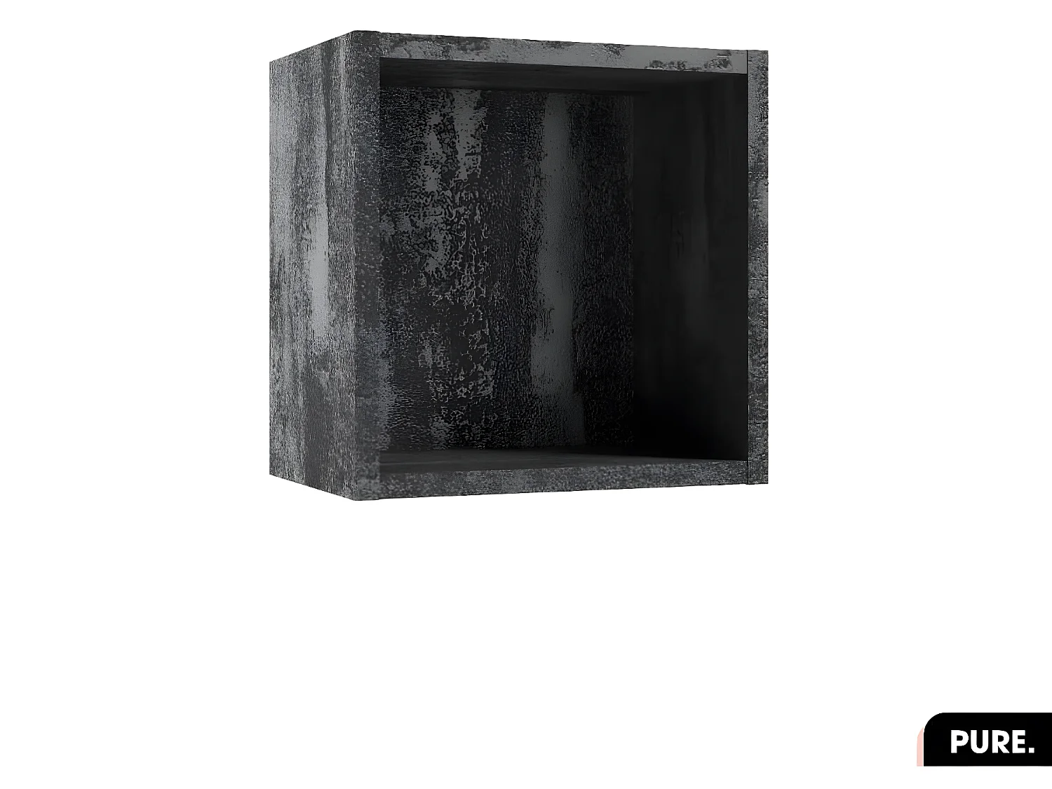 Cube murale modulable | PURE | Béton Noir | 30 × 30 × 20