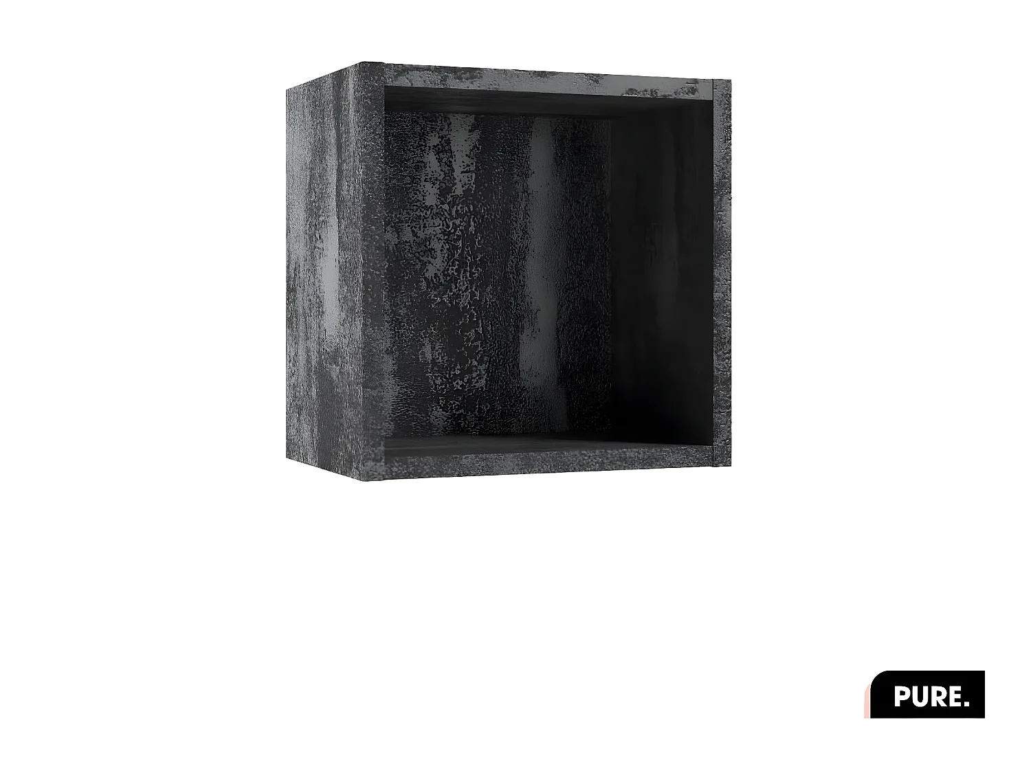 Cube murale modulable | PURE | Béton Noir | 30 × 30 × 20