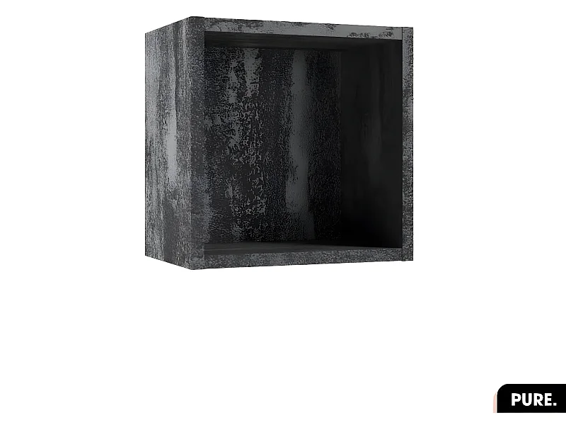 Cube murale modulable | PURE | Béton Noir | 30 × 30 × 20