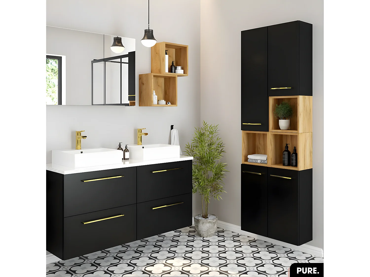 Armoire murale | PURE | Noir | 30 × 60 × 22