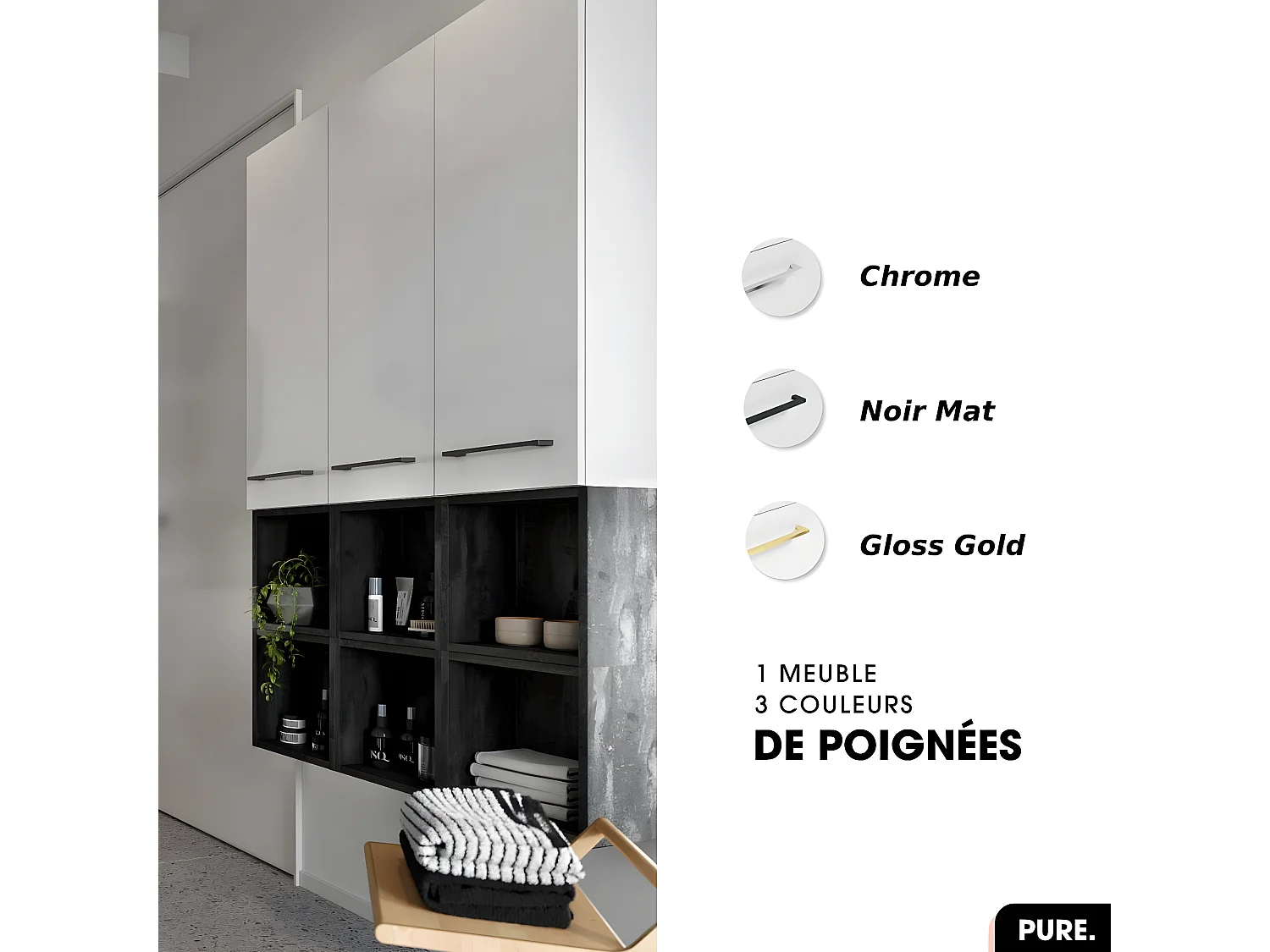Armoire murale | PURE | Noir | 30 × 60 × 45