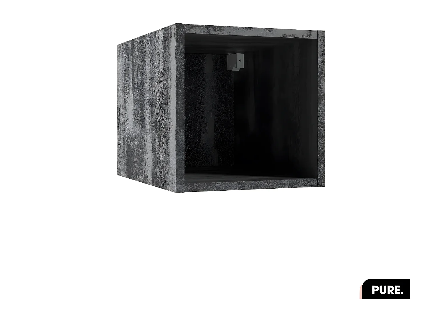 Cube murale modulable | PURE | Béton Noir | 30 × 30 × 44