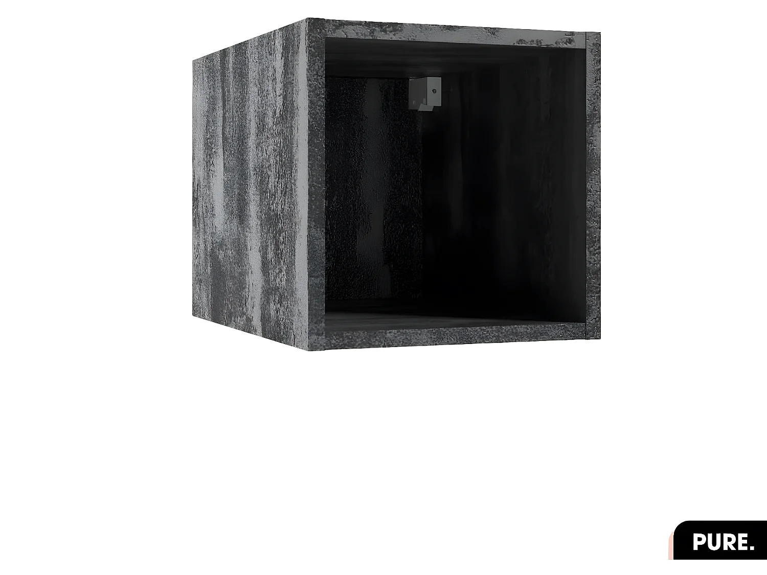 Cube murale modulable | PURE | Béton Noir | 30 × 30 × 44