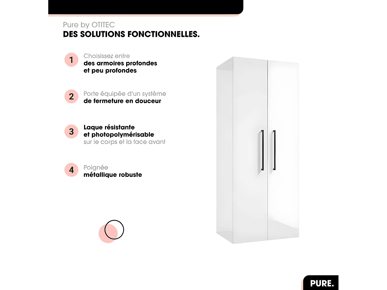 Armoire murale | PURE | Blanc | Deux Portes | 60 × 150 × 45