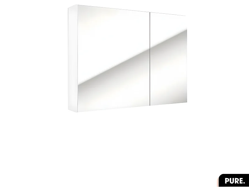 Armoire murale de salle de bain - avec miroir | PURE | Blanc | 75 × 60 × 15