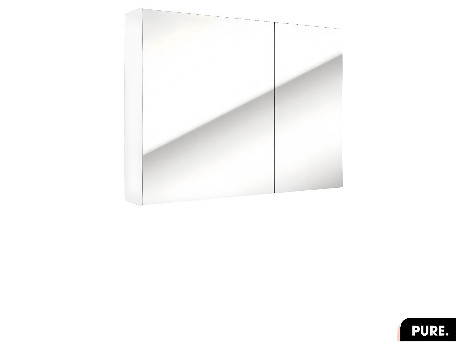 Armoire murale de salle de bain - avec miroir | PURE | Blanc | 75 × 60 × 15