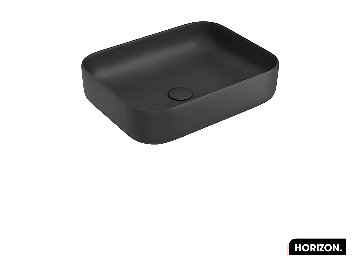Vasque à poser avec siphon OFFERT | HORIZON | Noir | 50 × 14 × 39