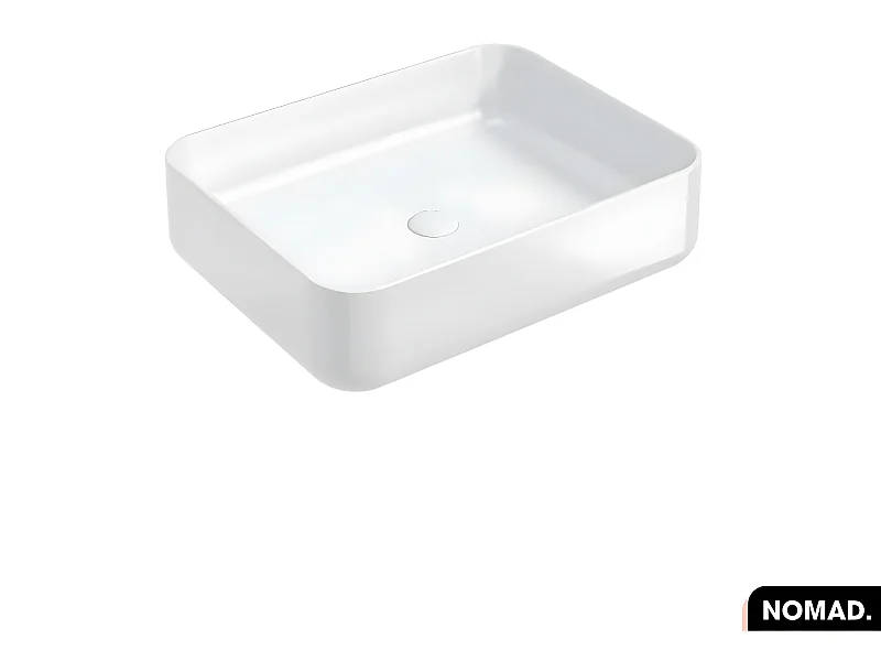 Vasque à poser avec siphon OFFERT | NOMAD | Blanc | 50 × 14 × 39