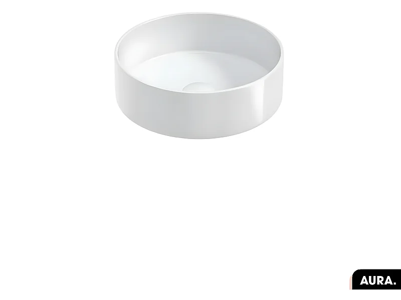 Vasque à poser avec siphon OFFERT | AURA | Blanc | 36 × 11