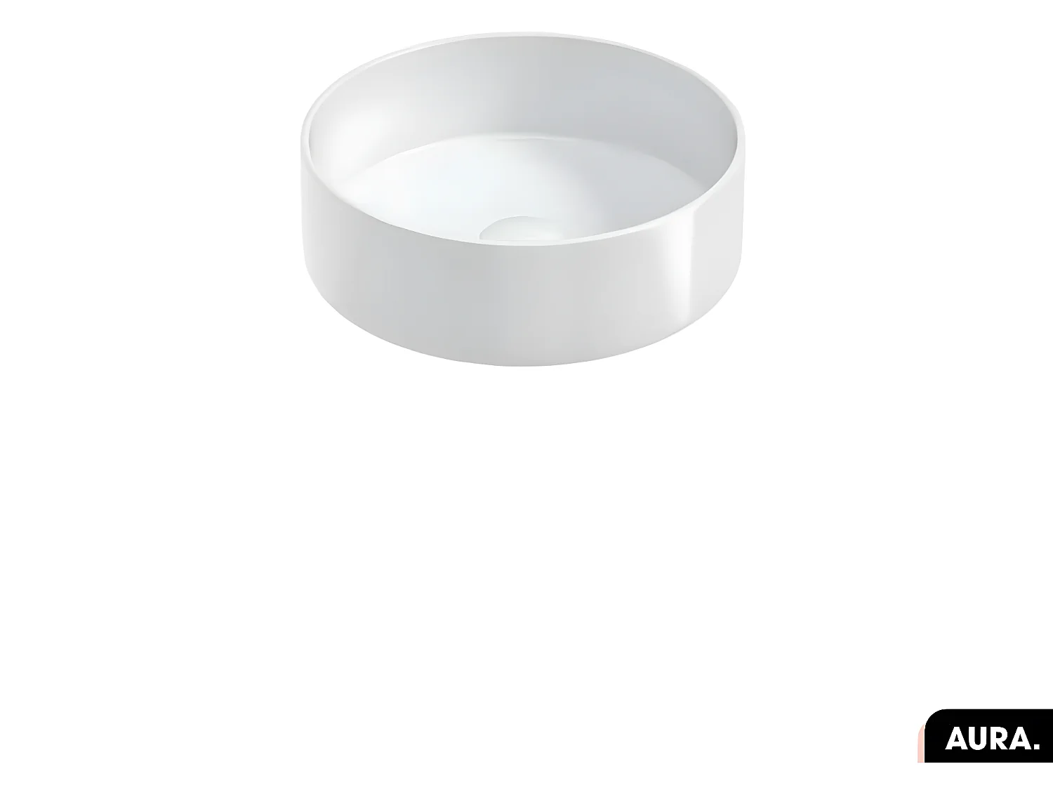 Vasque à poser avec siphon OFFERT | AURA | Blanc | 36 × 11