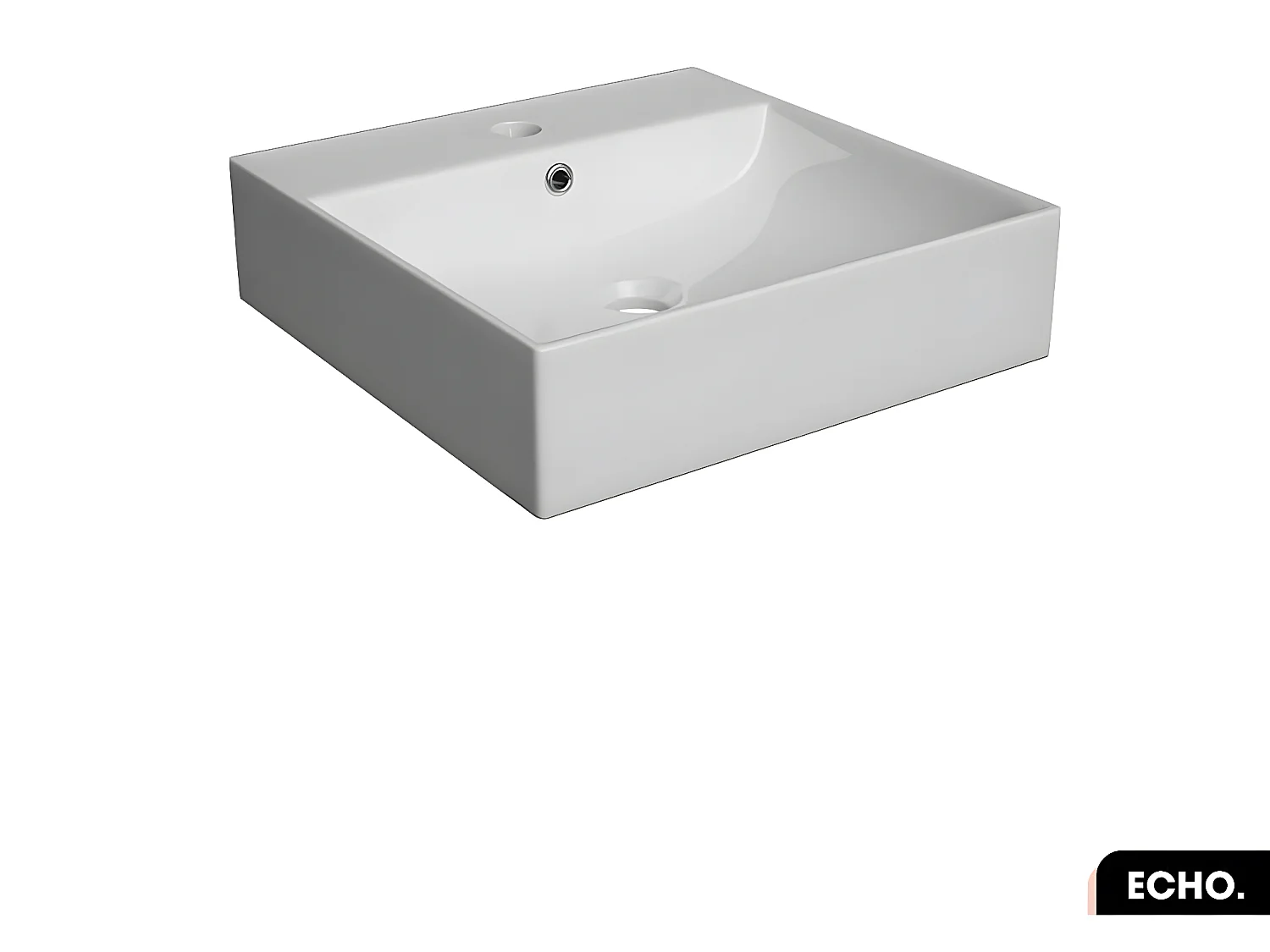 Vasque à poser avec siphon OFFERT | ECHO | Blanc | 40 × 10 × 40