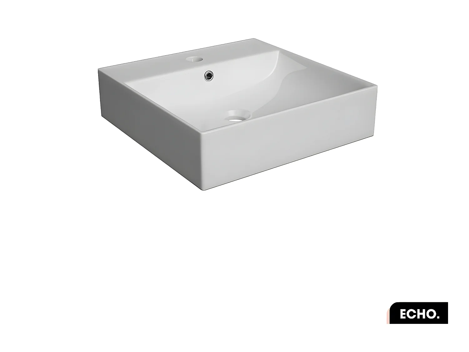 Vasque à poser avec siphon OFFERT | ECHO | Blanc | 40 × 10 × 40