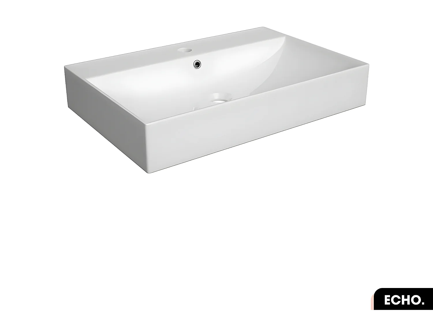 Vasque à poser avec siphon OFFERT | ECHO | Blanc | 60 × 10 × 40