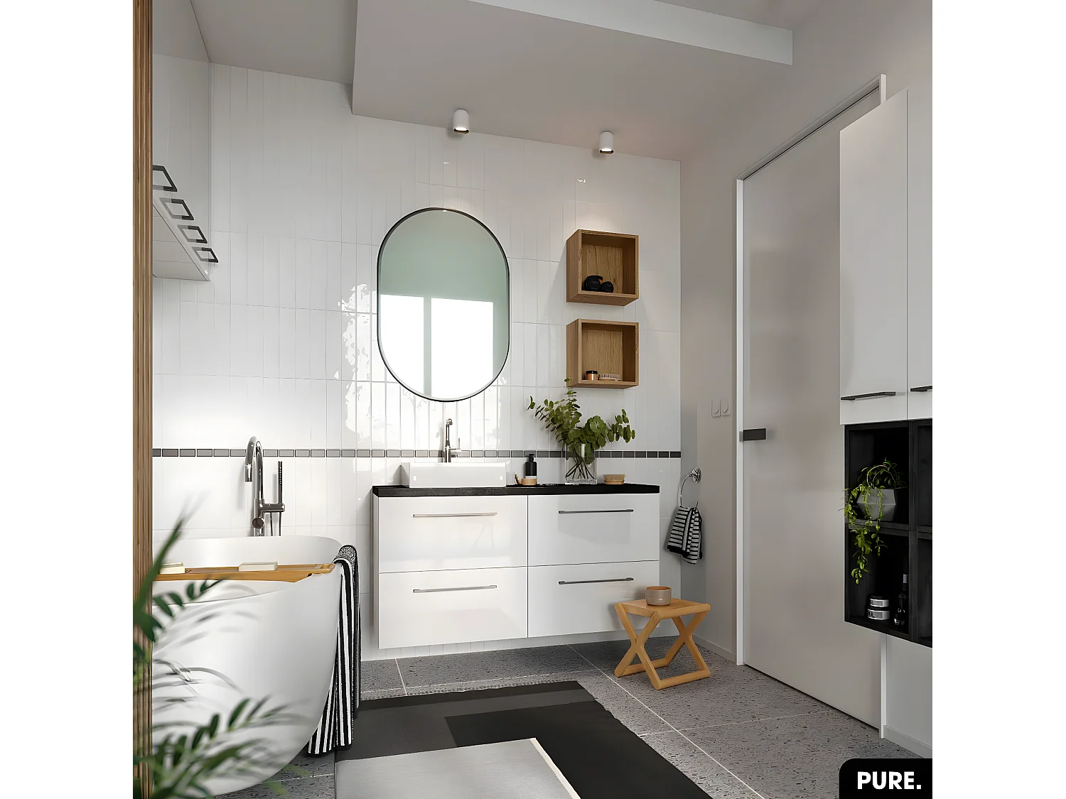 Meuble sous vasque | PURE | Blanc | 60 × 30 × 45