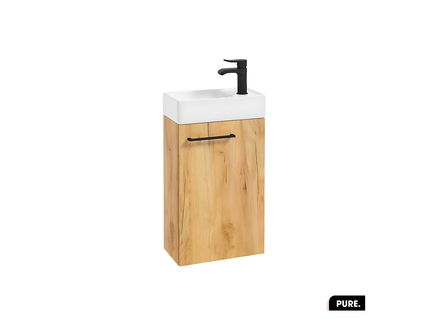 Meuble lave-mains avec vasque - Siphon OFFERT | PURE | Oak | 39 × 60 × 22