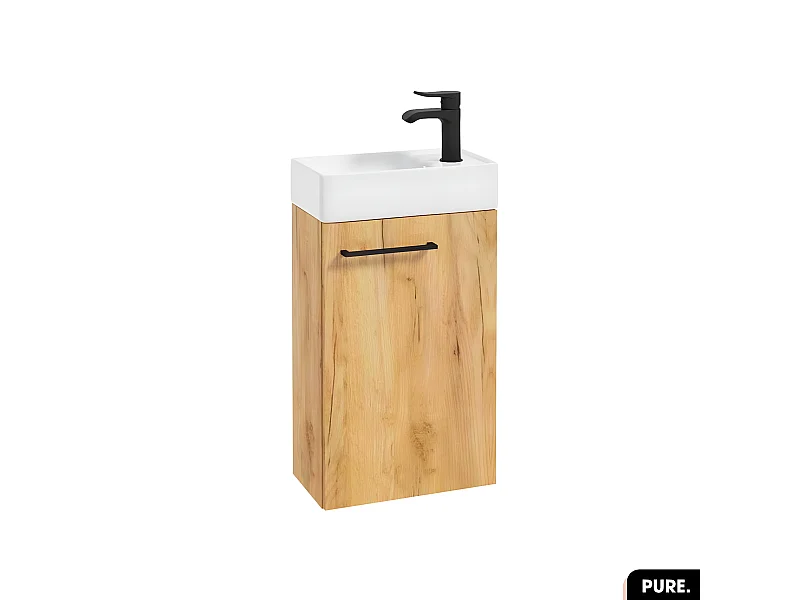 Meuble lave-mains avec vasque - Siphon OFFERT | PURE | Oak | 39 × 60 × 22
