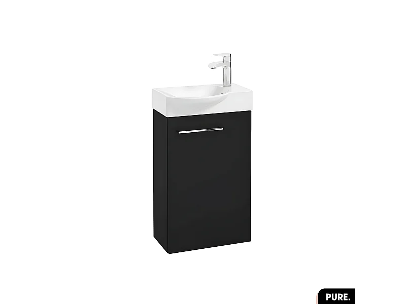Meuble lave-mains avec vasque - Siphon OFFERT | PURE | Noir | 39 × 60 × 22
