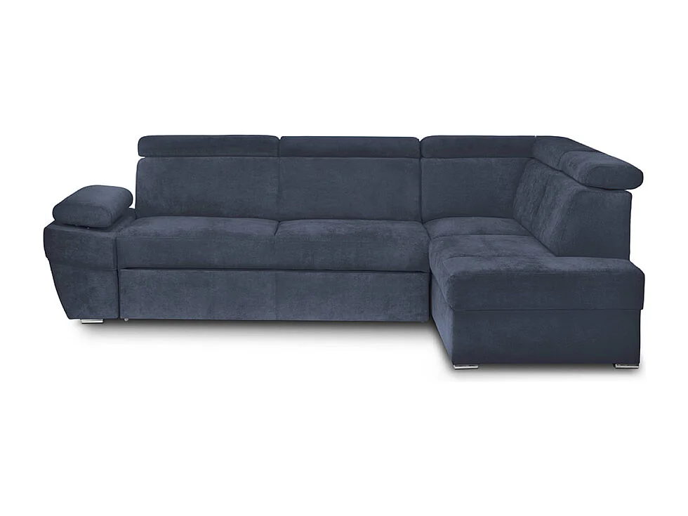 Ecksofa rechts mit Schlaffunktion - RATLO - Nachtblau