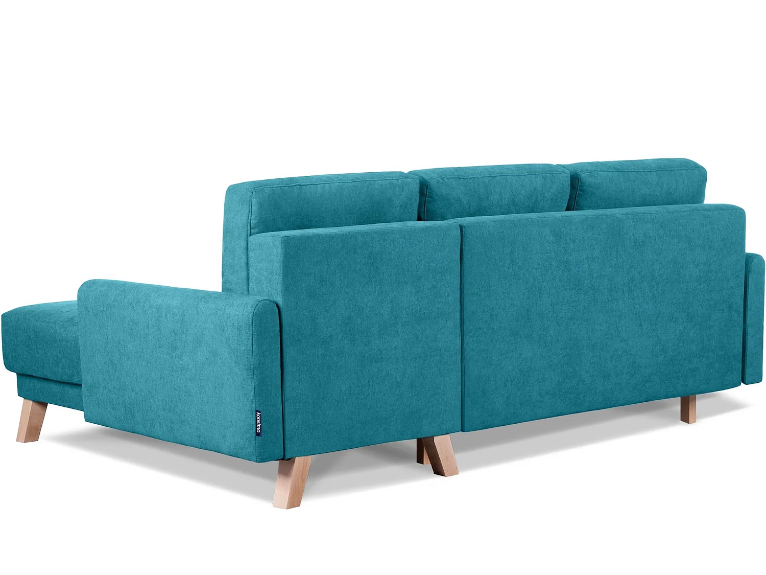 Ecksofa rechts mit ausziehbarer Schlaf- und Liegefläche - blau - VISNA