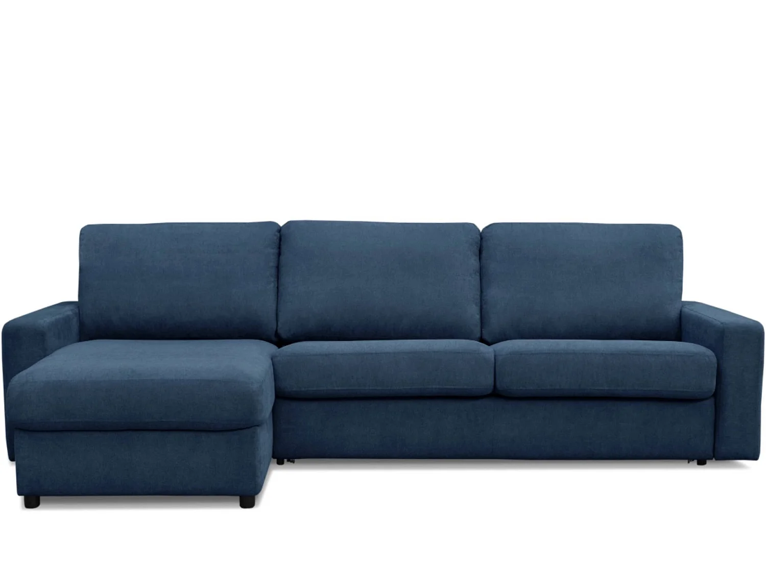 Ecksofa mit schnell ausziehbarer Schlaffunktion auf Metallrahmen - blau - MENTO