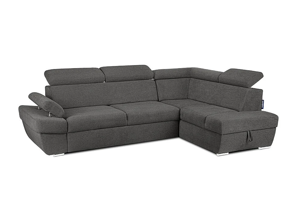 Ecksofa rechts mit Schlaffunktion - RATLO - Graphit