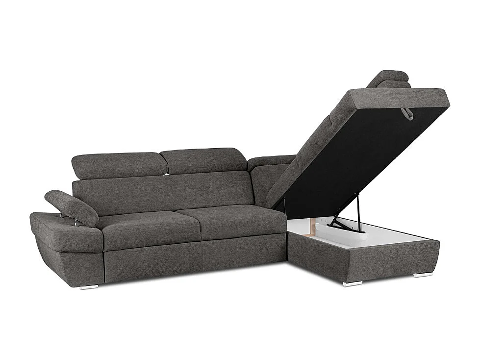 Ecksofa rechts mit Schlaffunktion - RATLO - Graphit