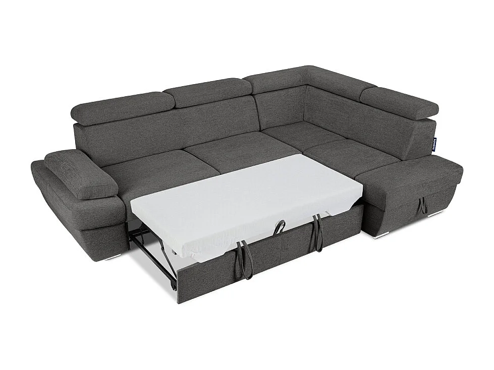 Ecksofa rechts mit Schlaffunktion - RATLO - Graphit