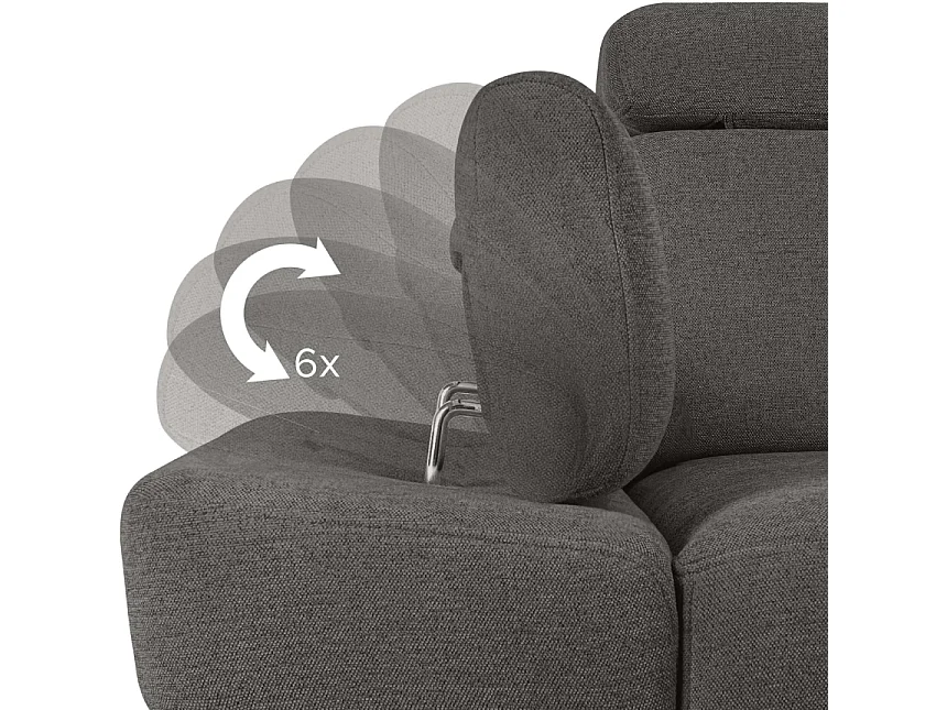 Ecksofa rechts mit Schlaffunktion - RATLO - Graphit