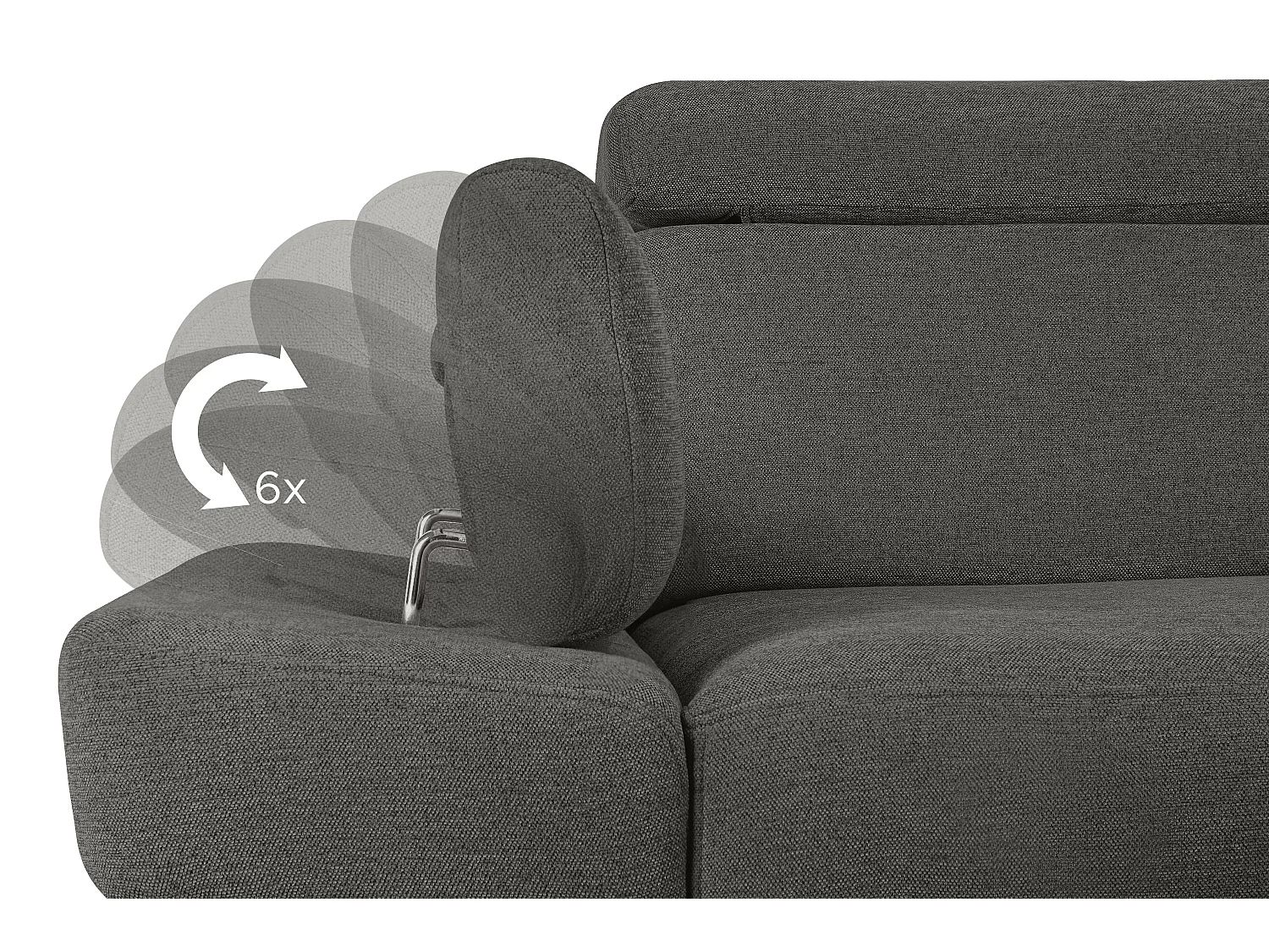 Ecksofa rechts mit Schlaffunktion - RATLO - Graphit