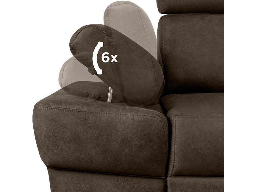 Ecksofa rechts mit Schlaffunktion - RATLO - Dunkelbraun