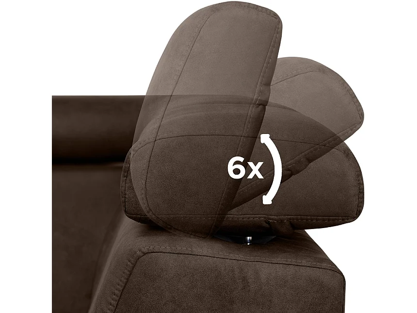 Canapé d'angle droit avec fonction de couchage - convertible - RATLO - Marron foncé