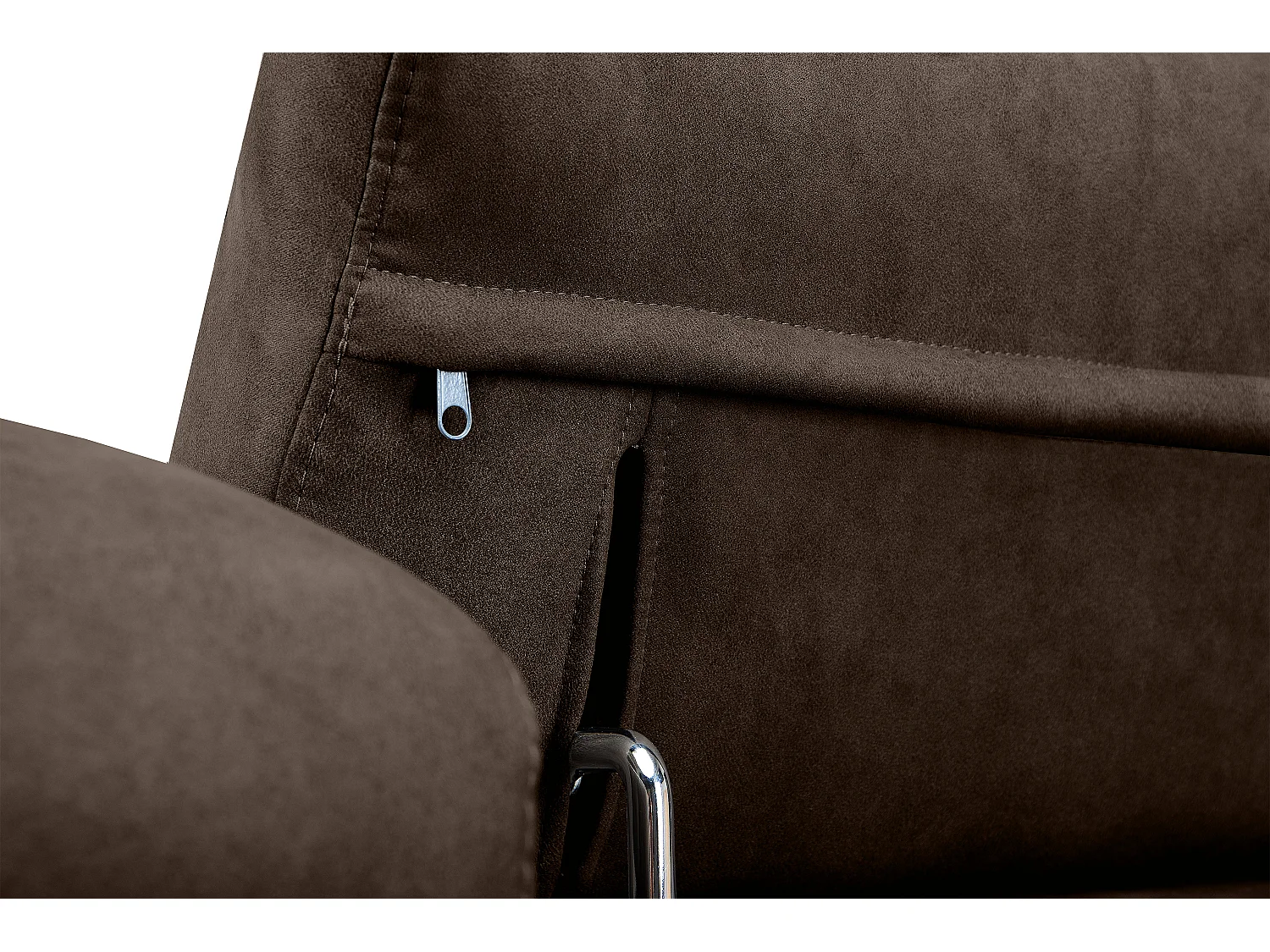 Canapé d'angle droit avec fonction de couchage - convertible - RATLO - Marron foncé