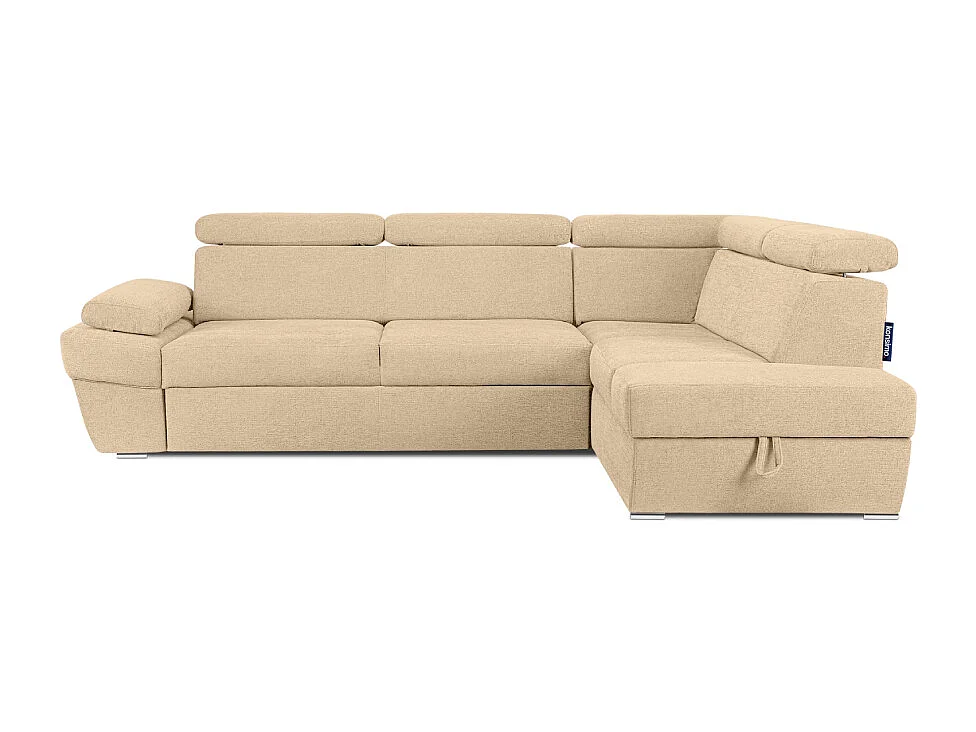Canapé d'angle droit avec fonction de couchage - convertible - RATLO - Crème