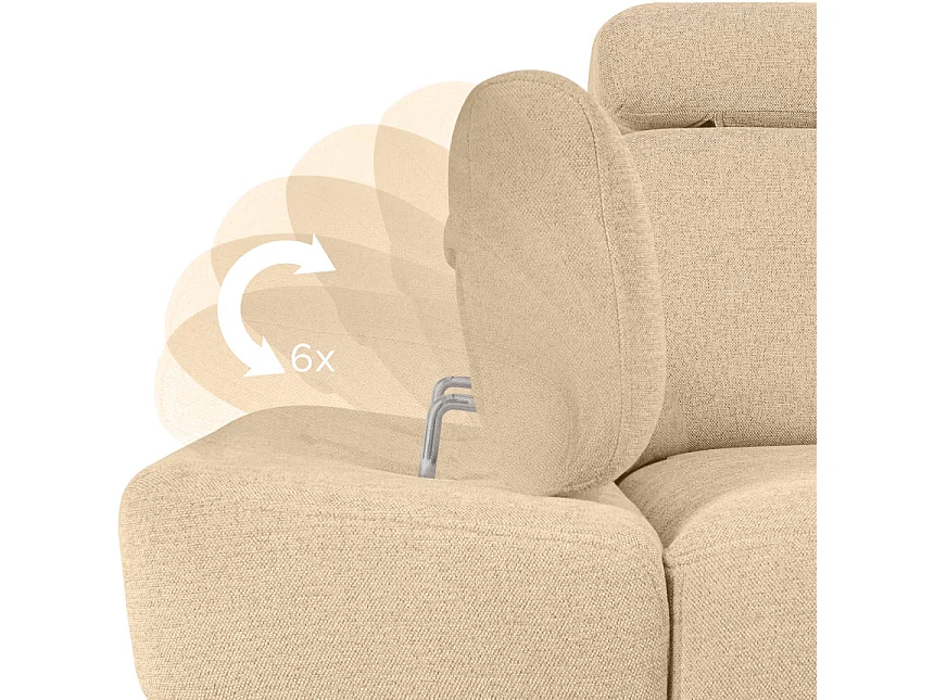 Canapé d'angle droit avec fonction de couchage - convertible - RATLO - Crème