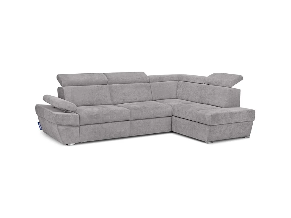 Canapé d'angle droit avec fonction de couchage - convertible - RATLO - Gris clair